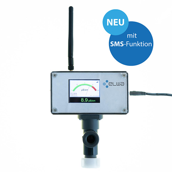 Vorderansicht mit Messzelle und SMS-Funktion